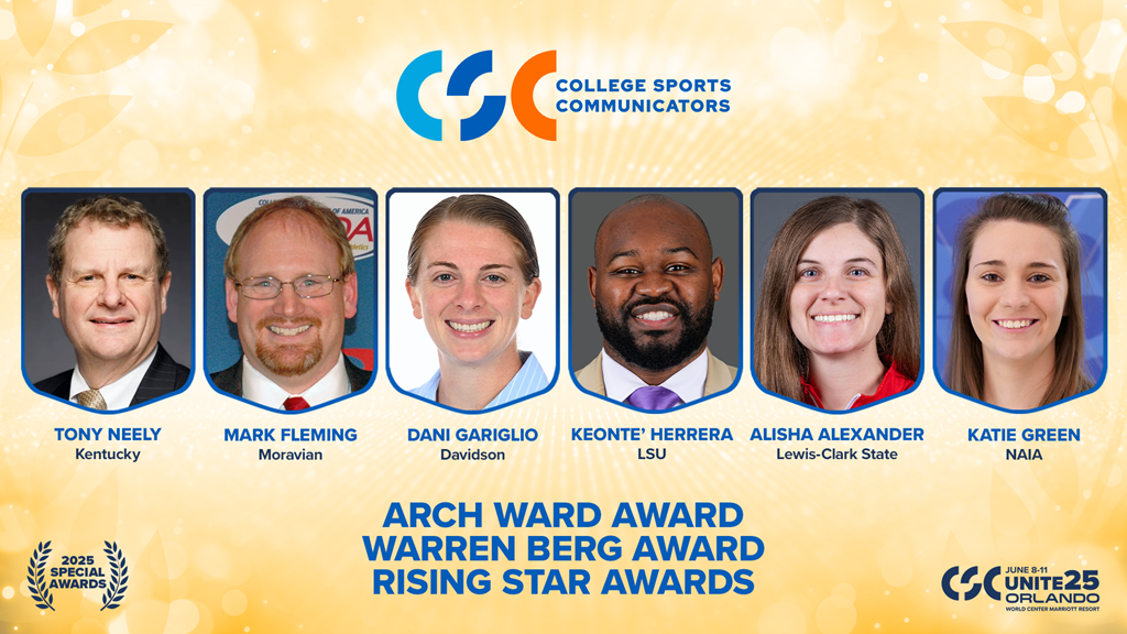 College Sports Communicators announces 2025 Arch Ward, Warren Berg and Rising Star Awards recipients
